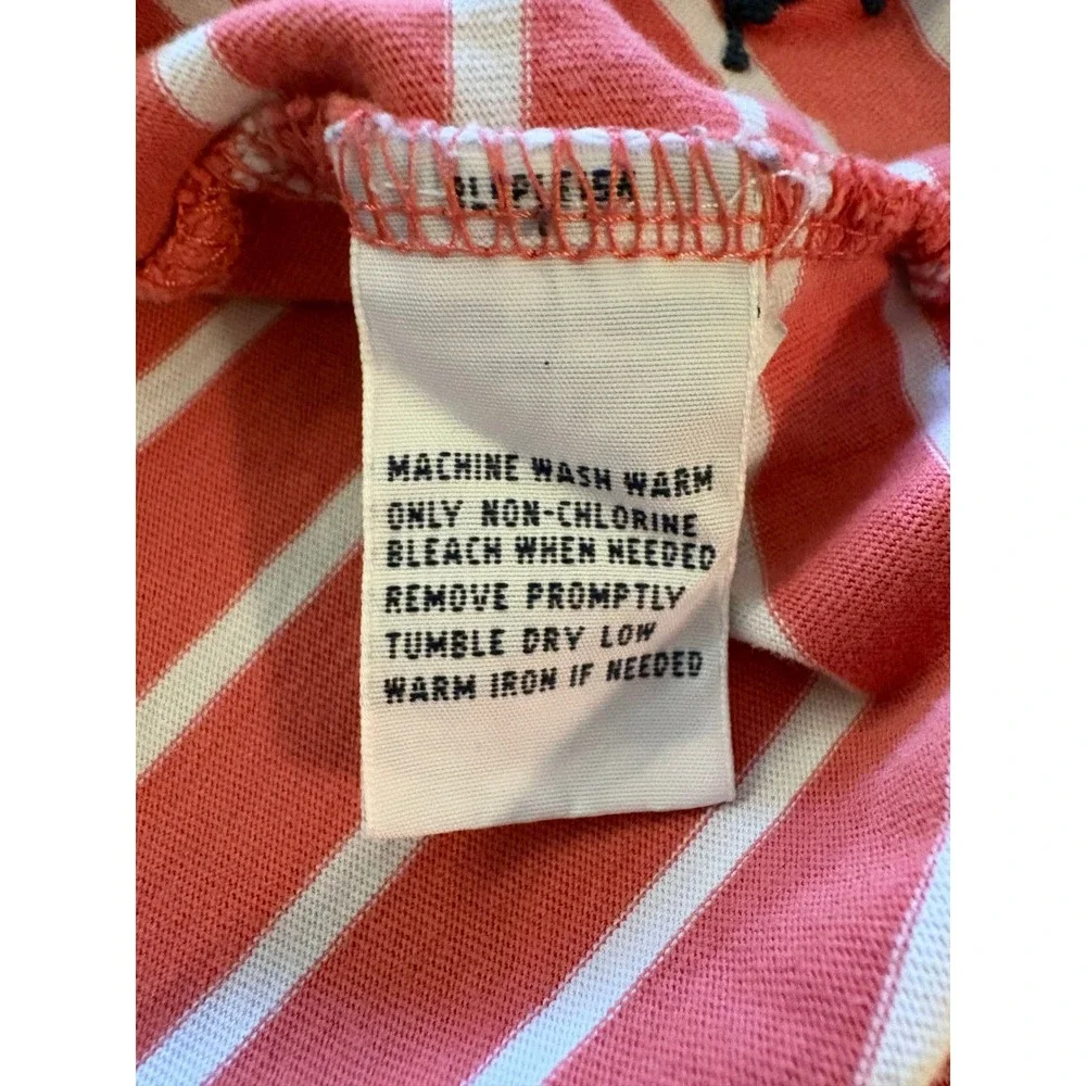 Polo Ralph Lauren Mens V-Neck Coral White Striped Preppy Pony‎ Logo Size M